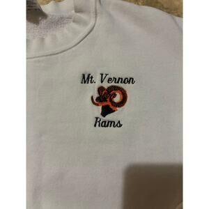 Vintage Mount Vernon Rams White Sweatshirt Jerzees XL